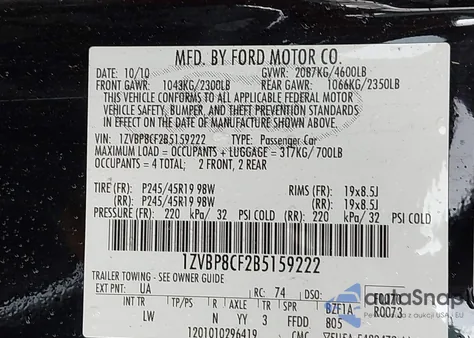 2011 Ford Mustang Gt Premium from USA, damaged, VIN 1ZVBP8CF2B5159222